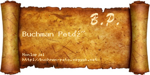 Buchman Pető névjegykártya